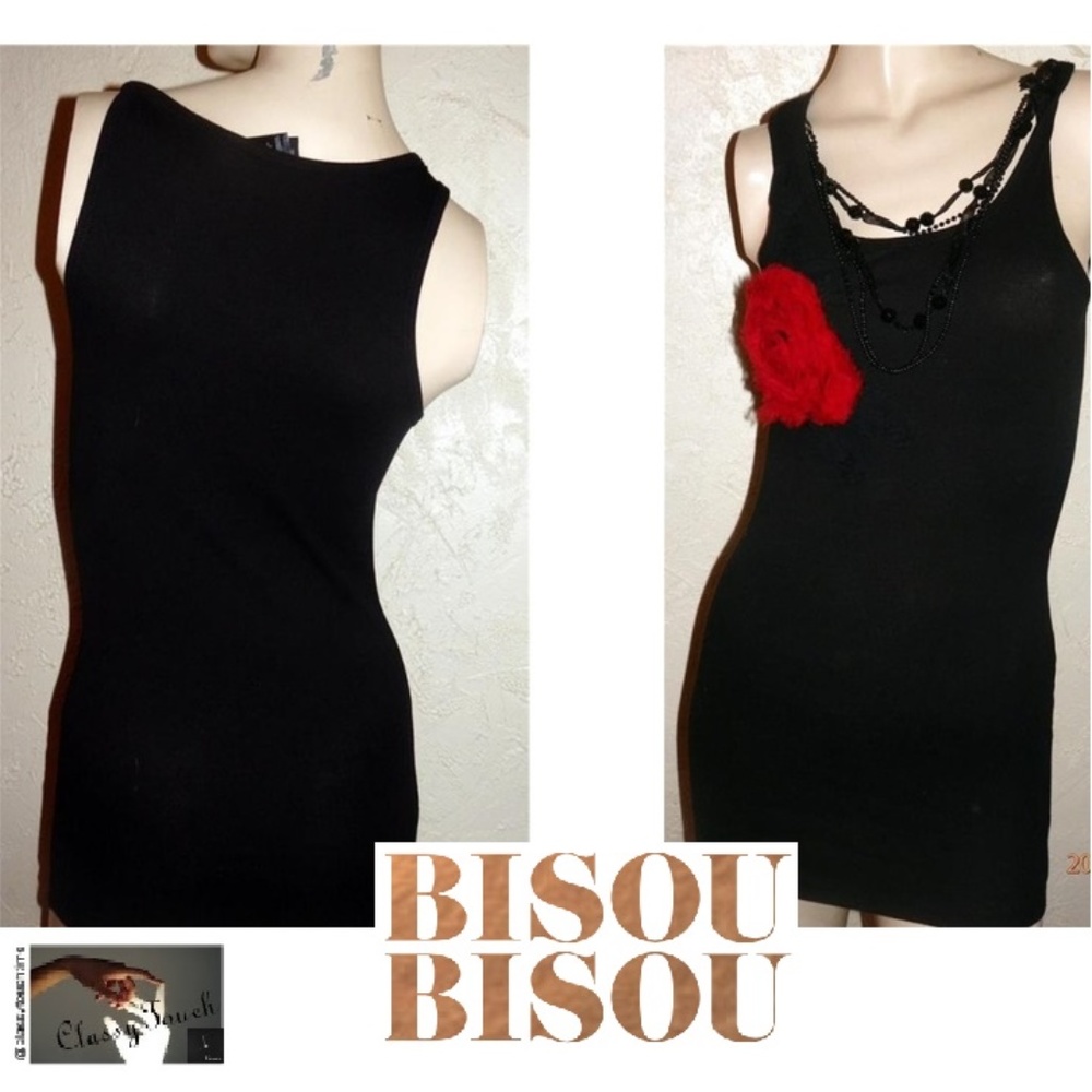 Bisou Bisou NWOT Black Sexy Tank Top - Picture 1 of 4